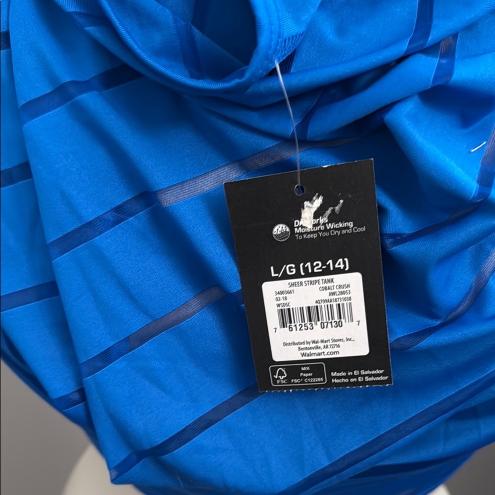 Athletic Works Blue Striped Tank Top - Picture 5 of 5